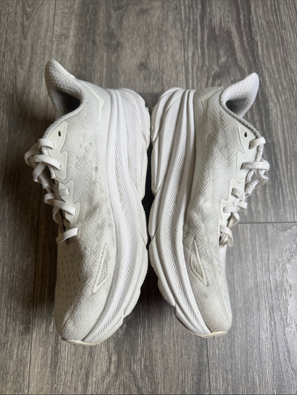 Hoka Clifton 9 Women's White Athletic Running Shoes - All-White Design - Picture 4 of 10